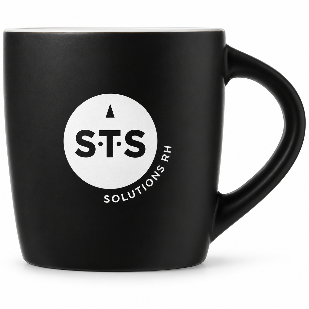 Mug Riviera avec personnalisation STS — Noir / blanc · logo blanc