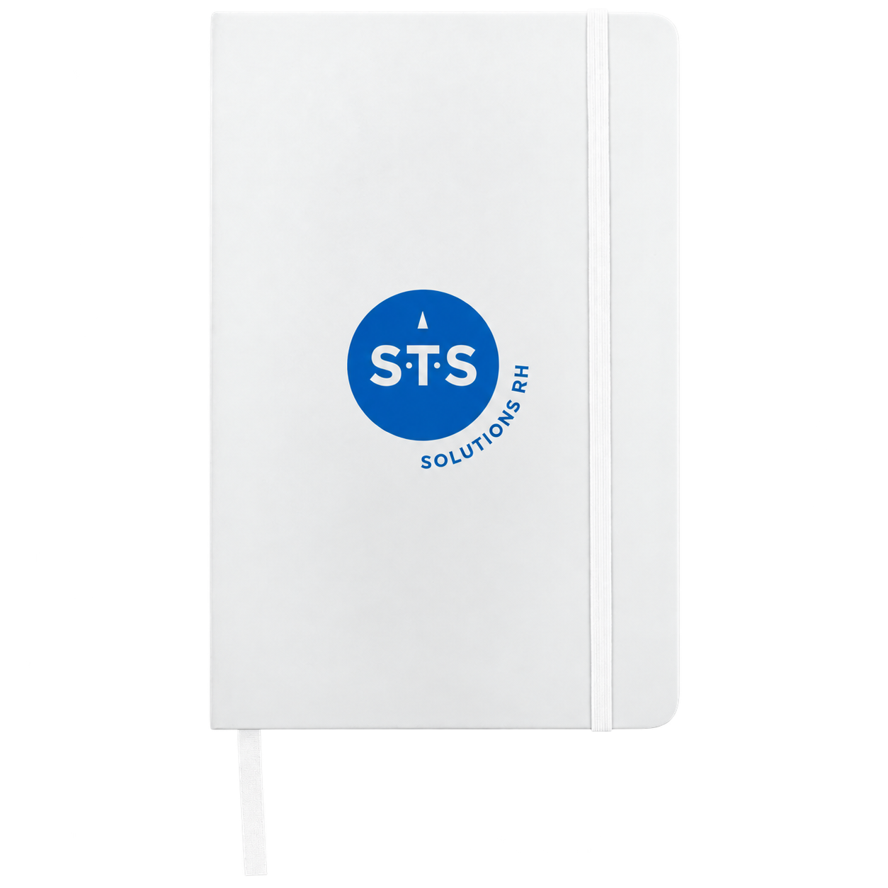 Carnet Spectrum avec personnalisation STS — Couverture blanche · logo bleu